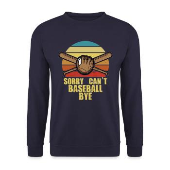 Entschuldigung, kann nicht Baseball -Tschuss Retro - Unisex Pullover - Navy - Vorne - Alina (178cm) & Michal (187cm)
