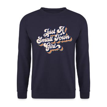 Nur ein kleines Stadtm�dchen Retro Frauen - Unisex Pullover - Navy - Vorne - Alina (178cm) & Michal (187cm)