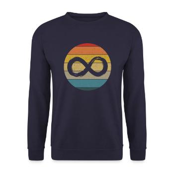 Neurodiversity Infinity Sunset Autismusbewusstsein - Unisex Pullover - Navy - Vorne - Alina (178cm) & Michal (187cm)