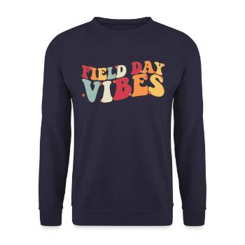 Field Day Vibes �ler Kinder Lehrer Field Tag - Unisex Pullover - Navy - Vorne - Alina (178cm) & Michal (187cm)