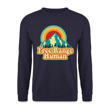 Freie Reichweite menschlicher Natur im Freien wand - Unisex Pullover - Navy - Vorne - Alina (178cm) & Michal (187cm)