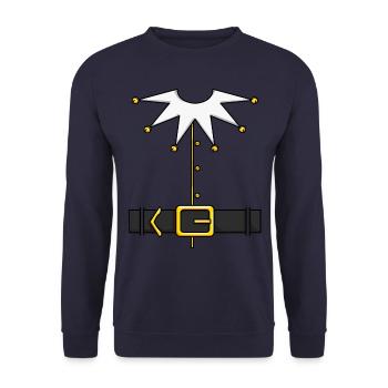 Weihnachten Elf Kost�m passende Familie Weihnachte - Unisex Pullover - Navy - Vorne - Alina (178cm) & Michal (187cm)