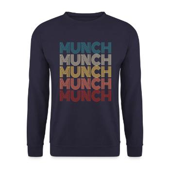 Retro Munch lustige Erwachsene Humor Vintage Retro - Unisex Pullover - Navy - Vorne - Alina (178cm) & Michal (187cm)