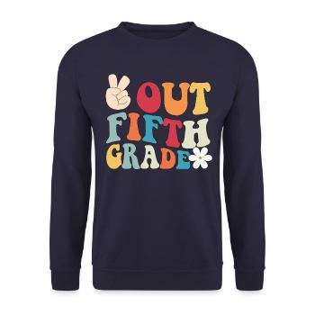 Frieden aus der fünften Klasse Graduation Frieden - Unisex Pullover - Navy - Vorne - Alina (178cm) & Michal (187cm)