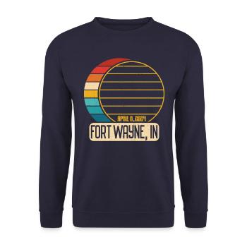 Eclipse totale de Soleil Indiana Fort Wayne EclipseFort - Sweat-shirt Unisexe - marine - Devant - Alina (178cm) & Michal (187cm)