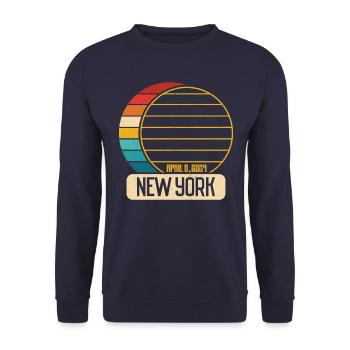 Total Solar Eclipse New York April 28, 2024 Suns - Unisex Sweatshirt - navy - Front - Alina (178cm) & Michal (187cm)