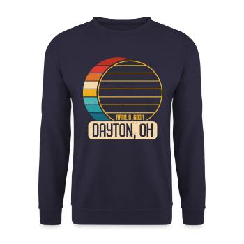 Total Solar Eclipse Ohio Dayton April 28, 2024Dayt - Unisex Sweatshirt - navy - Front - Alina (178cm) & Michal (187cm)