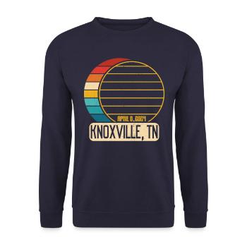 Eclipse totale de Soleil Tennessee Knoxville 4 28 2024K - Sweat-shirt Unisexe - marine - Devant - Alina (178cm) & Michal (187cm)