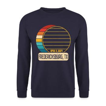 Eclipse totale de Soleil Texas Fredericksburg 4 28 2024 - Sweat-shirt Unisexe - marine - Devant - Alina (178cm) & Michal (187cm)