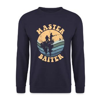 Meister K�der Retro Fisherman Herren -Meister K�de - Unisex Pullover - Navy - Vorne - Alina (178cm) & Michal (187cm)