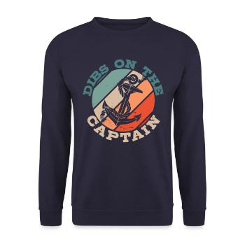 Dibs �ber den Captain Funny Captain Frau Captain C - Unisex Pullover - Navy - Vorne - Alina (178cm) & Michal (187cm)