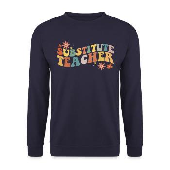 Ersatzlehrer zur�ck zum Schulsublehrer - Unisex Pullover - Navy - Vorne - Alina (178cm) & Michal (187cm)