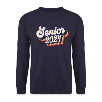 Class of 2024 Senior 2024 Retro Graduation 2024 - Unisex Sweatshirt - navy - Front - Alina (178cm) & Michal (187cm)