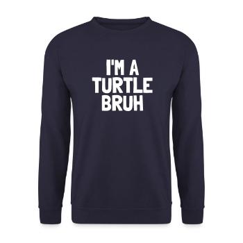 I'm a turtle broth funny Halloween Bo - Unisex Sweatshirt - navy - Front - Alina (178cm) & Michal (187cm)