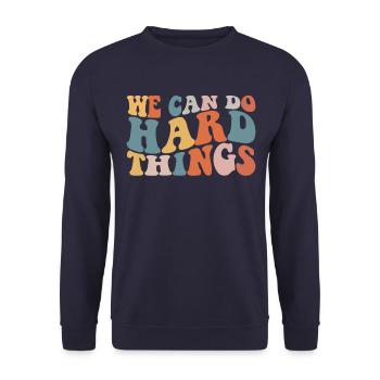 Wir können harte Dinge tun, die Lehrer inspirieren - Unisex Pullover - Navy - Vorne - Alina (178cm) & Michal (187cm)