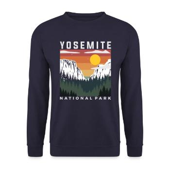 Yosemite National Park Vintage Erkunden Sie Yosemi - Unisex Pullover - Navy - Vorne - Alina (178cm) & Michal (187cm)