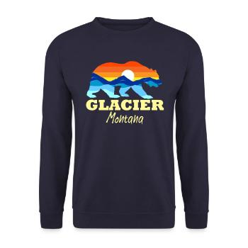 Gletscher Nationalpark Bären Gletscher Montana Gle - Unisex Pullover - Navy - Vorne - Alina (178cm) & Michal (187cm)