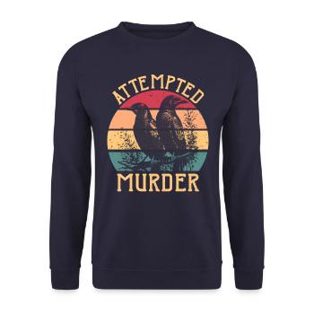 Versuchter Mord Edgar Allan Poe Mord an Krähen - Unisex Pullover - Navy - Vorne - Alina (178cm) & Michal (187cm)