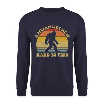 Ein Blick wie ich ist schwer Retro Opa zu finden - Unisex Pullover - Navy - Vorne - Alina (178cm) & Michal (187cm)