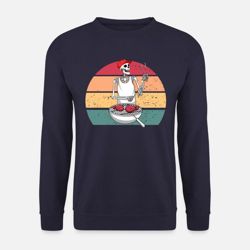Grillskelettrauch Fleisch Rauch Brisket BBQ - Unisex Pullover - Navy