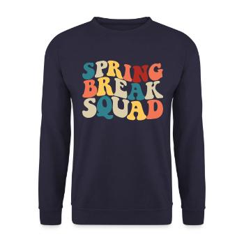Spring Break Squad Retro Spring Break 2025 - Unisex Pullover - Navy - Vorne - Alina (178cm) & Michal (187cm)
