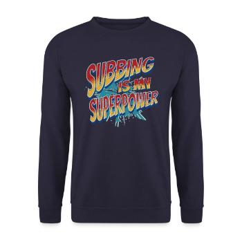 Subbing ist meine superstarke, coole Vertretungsle - Unisex Pullover - Navy - Vorne - Alina (178cm) & Michal (187cm)