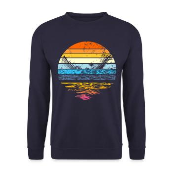 Titanic Retro Sonnenuntergang Titanic 1912 Unterga - Unisex Pullover - Navy - Vorne - Alina (178cm) & Michal (187cm)