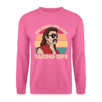 Lippen zusammenpressen und einen Schluck Redneck-D - Unisex Pullover - Pink - Vorne