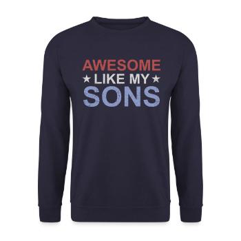 Großartig wie meine Söhne - Unisex Pullover - Navy - Vorne - Alina (178cm) & Michal (187cm)