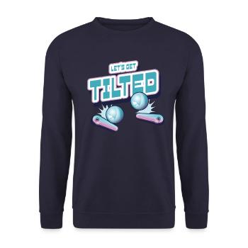 Let's Get Tilted Pinball Lover Pinball Arcade Game - Unisex Sweatshirt - navy - Front - Alina (178cm) & Michal (187cm)