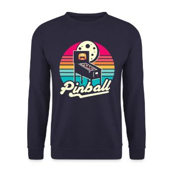 Pinball Retro Pinball Lover Pinball Arcade Gam - Unisex Sweatshirt - navy - Front - Alina (178cm) & Michal (187cm)