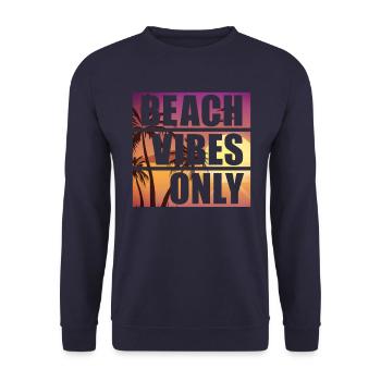 Ambiance de plage uniquement Rétro Plage Vacances Surf Plage - Sweat-shirt Unisexe - marine - Devant - Alina (178cm) & Michal (187cm)