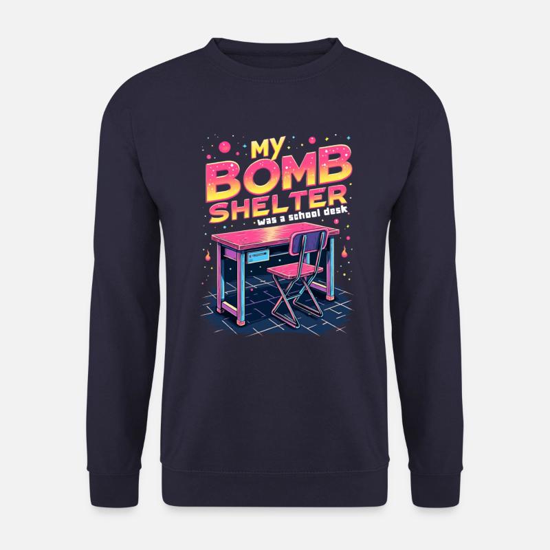 Mein Luftschutzbunker war meine Schulbank Gen X - Unisex Pullover - Navy