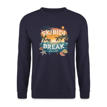 Skibidi-Pause 26 Skibidi-Toiletten-Frühjahrsferien - Unisex Pullover - Navy - Vorne - Alina (178cm) & Michal (187cm)