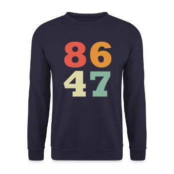 86 47 Anti- Subtiler Anti- 8647 - Unisex Pullover - Navy - Vorne - Alina (178cm) & Michal (187cm)