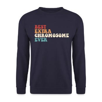 Bestes Extra-Chromosom-Down-Syndrom-Bewusstsein al - Unisex Pullover - Navy - Vorne - Alina (178cm) & Michal (187cm)