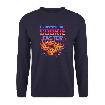 Professioneller Cookie-Verkoster - Unisex Pullover - Navy - Vorne - Alina (178cm) & Michal (187cm)