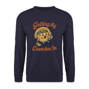 Meine Crunches im Fitnessstudio machen Lustiger Ke - Unisex Pullover - Navy - Vorne - Alina (178cm) & Michal (187cm)