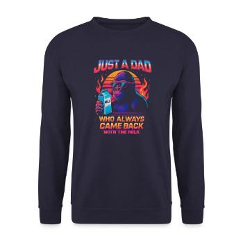 Juste un père qui revenait toujours avec le lait - Sweat-shirt Unisexe - marine - Devant - Alina (178cm) & Michal (187cm)