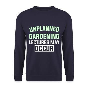 DES CONFÉRENCES DE JARDINAGE IMPRÉVUES PEUVENT AVOIR LIEU - Sweat-shirt Unisexe - marine - Devant - Alina (178cm) & Michal (187cm)