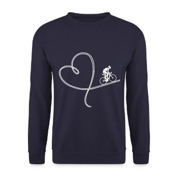 Love road bike racing bike biking cycling - Unisex Sweatshirt - navy - Front - Alina (178cm) & Michal (187cm)