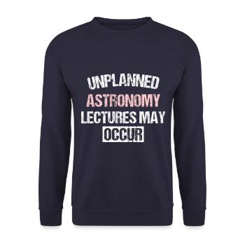 DES CONFÉRENCES D’ASTRONOMIE IMPRÉVUES PEUVENT AVOIR LIEU - Sweat-shirt Unisexe - marine - Devant - Alina (178cm) & Michal (187cm)