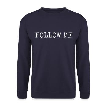 FOLLOW ME - FOLLOWER - LIKES - SOCIAL MEDIA - Unisex Pullover - Navy - Vorne - Alina (178cm) & Michal (187cm)