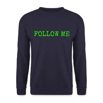 FOLLOW ME - FOLLOWER - LIKES - SOCIAL MEDIA - Unisex Pullover - Navy - Vorne - Alina (178cm) & Michal (187cm)