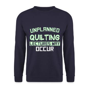 DES CONFÉRENCES IMPRÉVUES SUR LA COURTEPOINTE PEUVENT AVOIR LIEU - Sweat-shirt Unisexe - marine - Devant - Alina (178cm) & Michal (187cm)