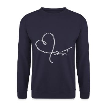 Pilote instructeur de vol d'avion d'aviation VFR - Sweat-shirt Unisexe - marine - Devant - Alina (178cm) & Michal (187cm)