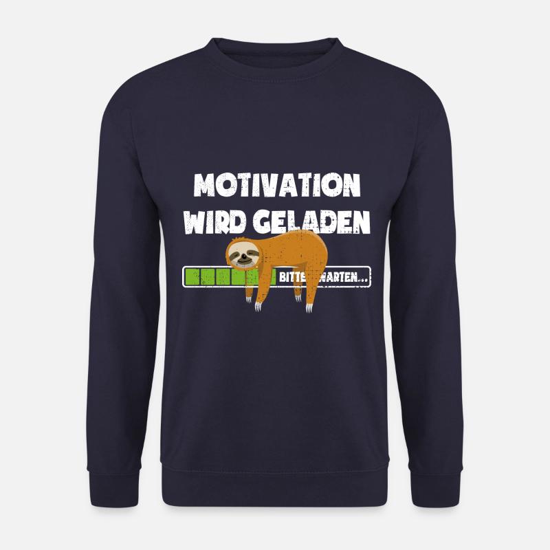 Faultier - Motivation wird geladen - bitte warten - Unisex Pullover - Navy