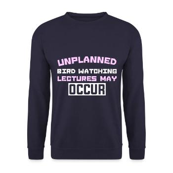 DES CONFÉRENCES IMPRÉVUES SUR L’OBSERVATION DES OISEAUX PEUVENT AVOIR LIEU - Sweat-shirt Unisexe - marine - Devant - Alina (178cm) & Michal (187cm)