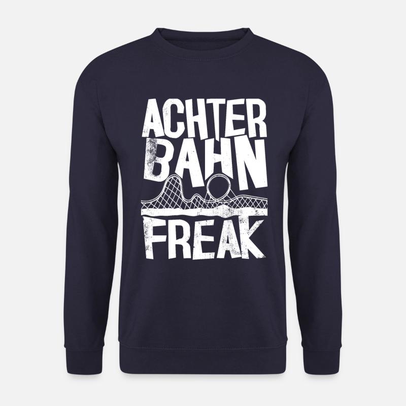 Achterbahn Freak I Achterbahn Design Vintage weiss - Unisex Pullover - Navy