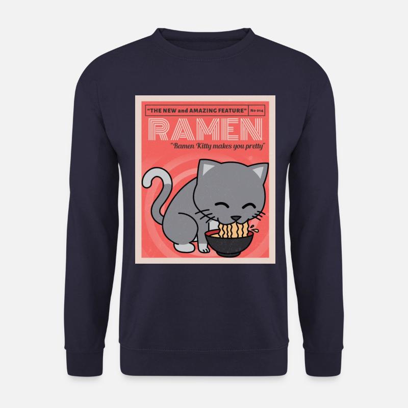 Ramen cat kawaii ramen anime - Unisex Pullover - Navy